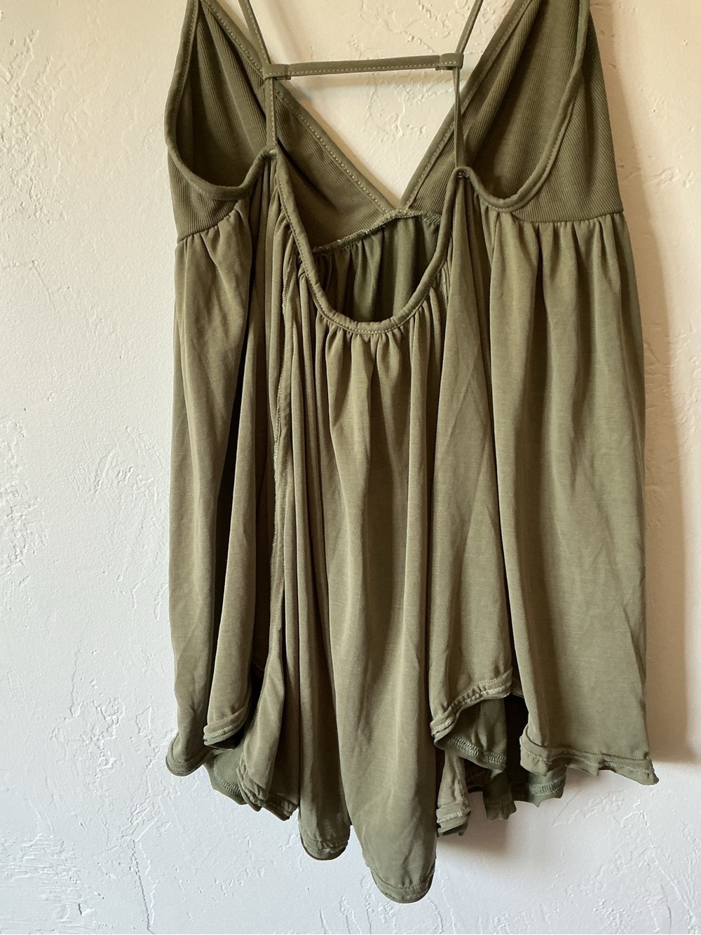 NWT Free People Olive Green Spaghetti Strap Babydoll Strappy Back Top - Picture 8 of 9